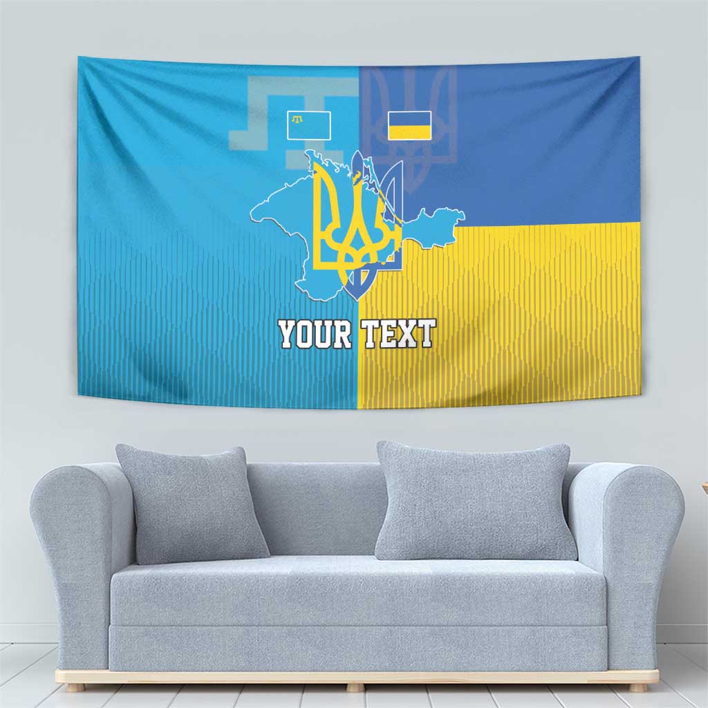 Personalized Crimean Tatar Flag Day Tapestry Ukraine Crimea Map