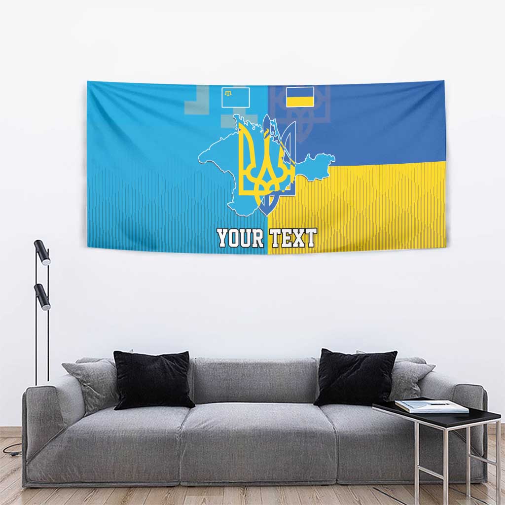 Personalized Crimean Tatar Flag Day Tapestry Ukraine Crimea Map