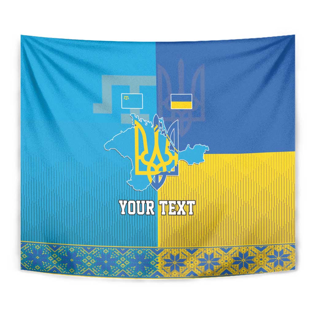 Personalized Crimean Tatar Flag Day Tapestry Ukraine Crimea Map