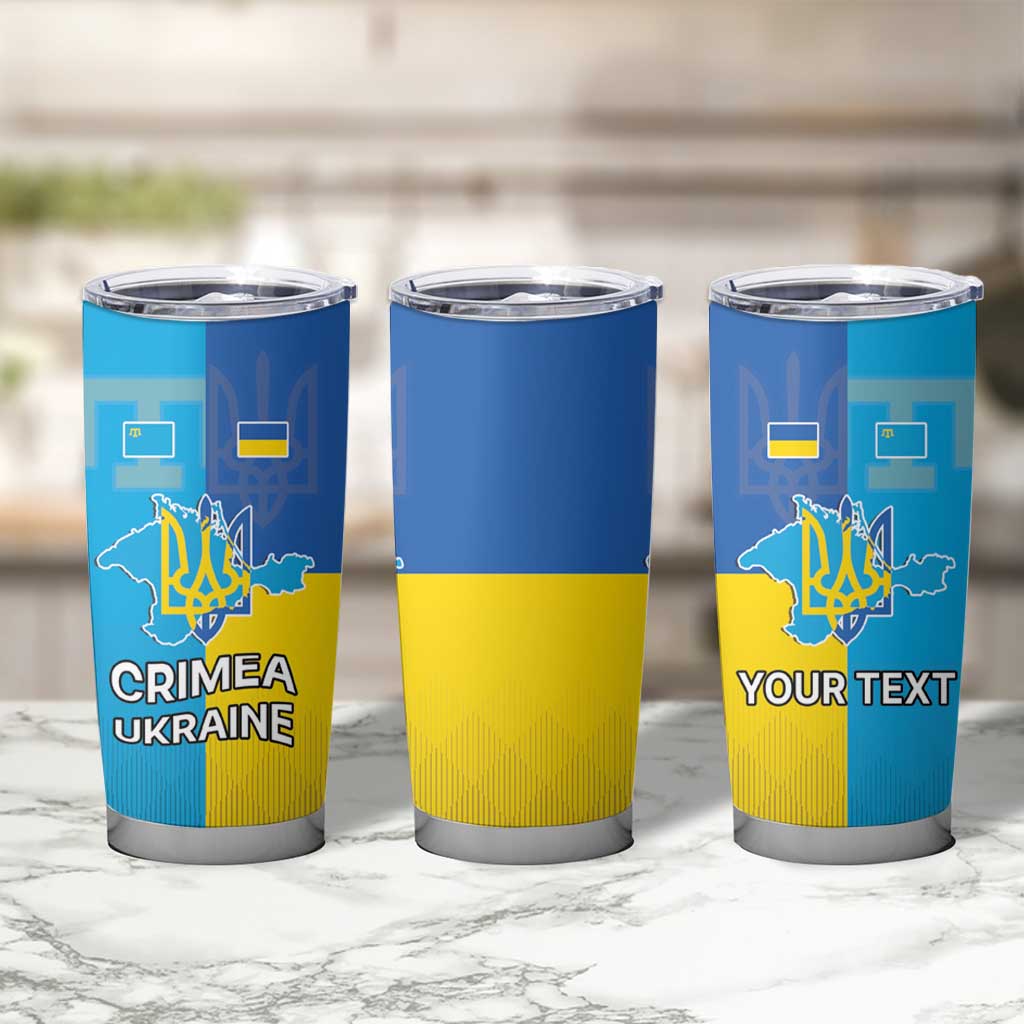 Personalized Crimean Tatar Flag Day Tumbler Cup Ukraine Crimea Map