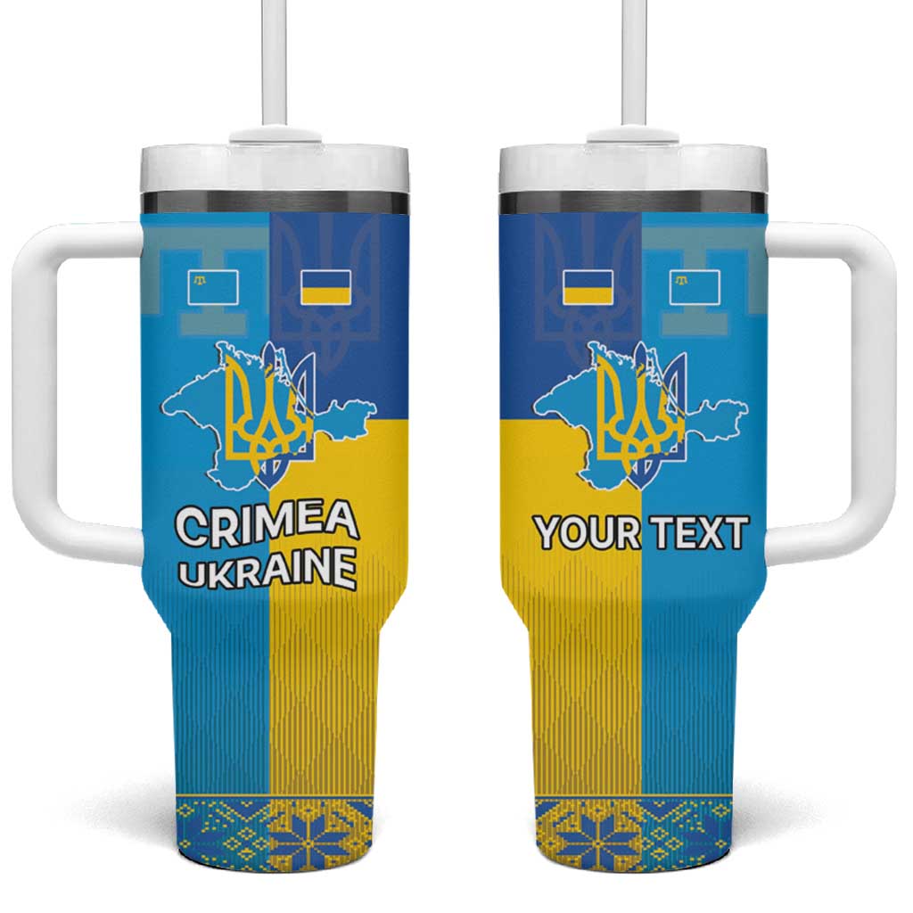 Personalized Crimean Tatar Flag Day Tumbler With Handle Ukraine Crimea Map