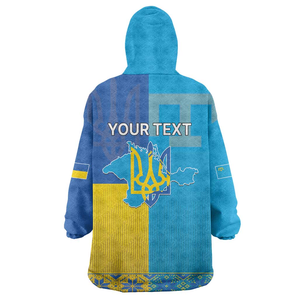 Personalized Crimean Tatar Flag Day Wearable Blanket Hoodie Ukraine Crimea Map