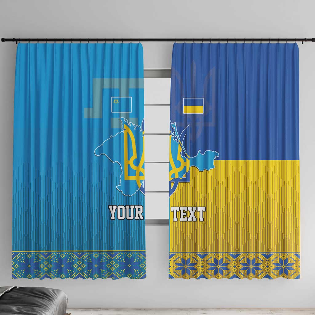 Personalized Crimean Tatar Flag Day Window Curtain Ukraine Crimea Map