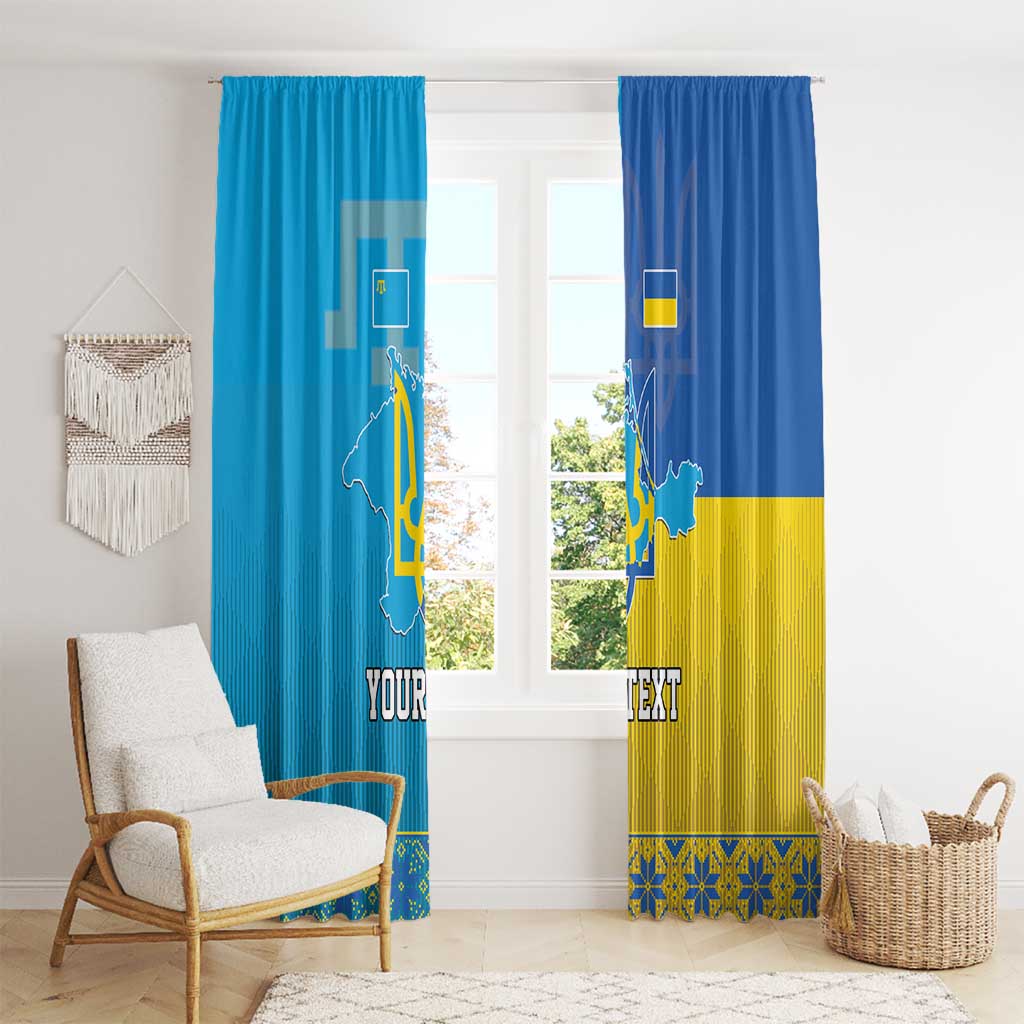 Personalized Crimean Tatar Flag Day Window Curtain Ukraine Crimea Map