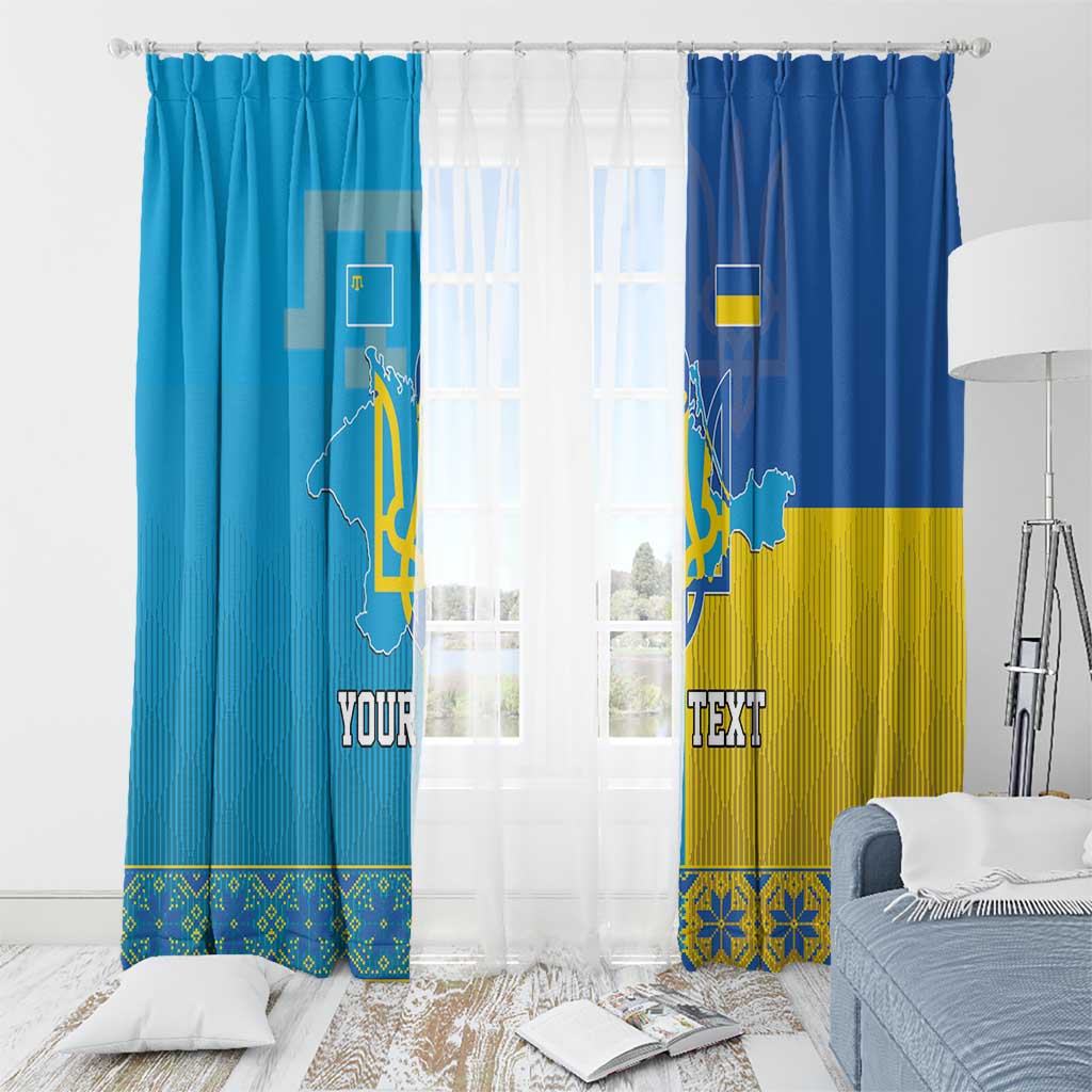 Personalized Crimean Tatar Flag Day Window Curtain Ukraine Crimea Map