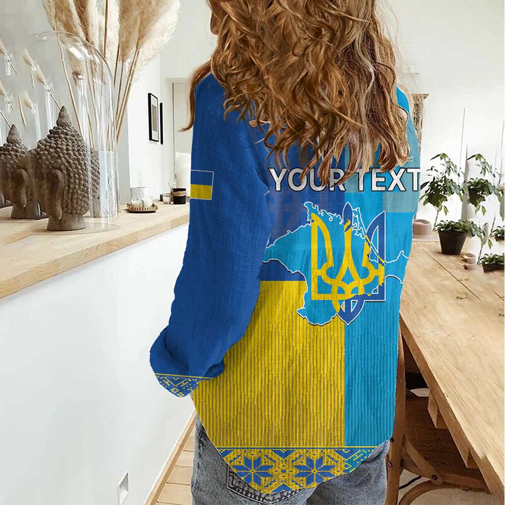 Personalized Crimean Tatar Flag Day Women Casual Shirt Ukraine Crimea Map