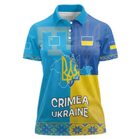 Personalized Crimean Tatar Flag Day Women Polo Shirt Ukraine Crimea Map