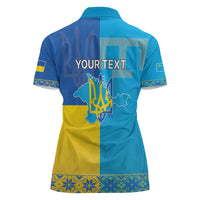 Personalized Crimean Tatar Flag Day Women Polo Shirt Ukraine Crimea Map