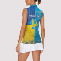Personalized Crimean Tatar Flag Day Women Sleeveless Polo Shirt Ukraine Crimea Map