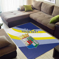 Personalized Curacao Coat of Arms Area Rug Map Flag Style