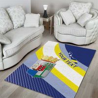 Personalized Curacao Coat of Arms Area Rug Map Flag Style