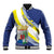 Personalized Curacao Coat of Arms Baseball Jacket Map Flag Style