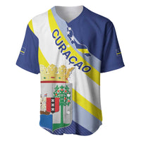 Personalized Curacao Coat of Arms Baseball Jersey Map Flag Style