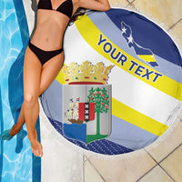 Personalized Curacao Coat of Arms Beach Blanket Map Flag Style