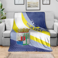 Personalized Curacao Coat of Arms Blanket Map Flag Style