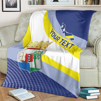 Personalized Curacao Coat of Arms Blanket Map Flag Style