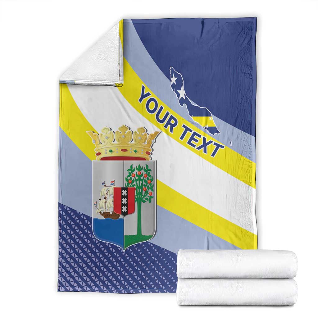 Personalized Curacao Coat of Arms Blanket Map Flag Style