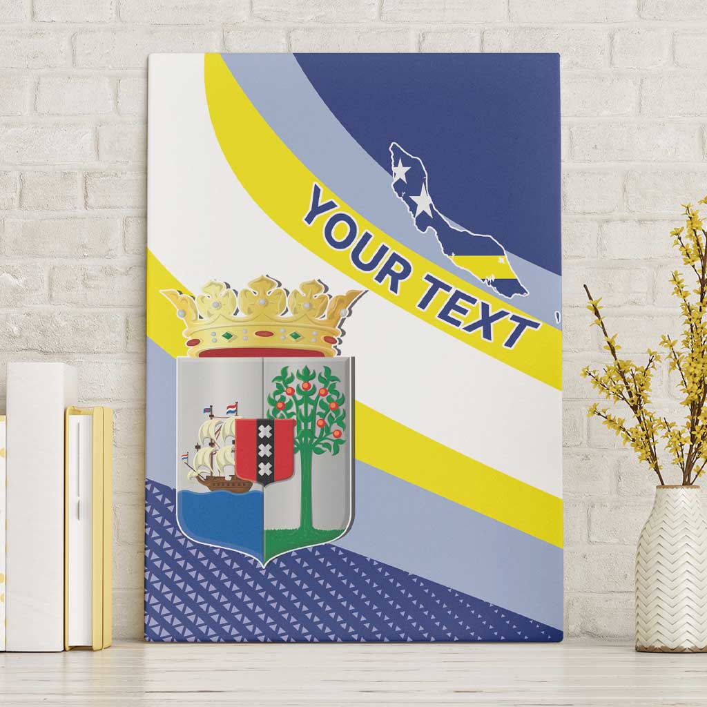 Personalized Curacao Coat of Arms Canvas Wall Art Map Flag Style