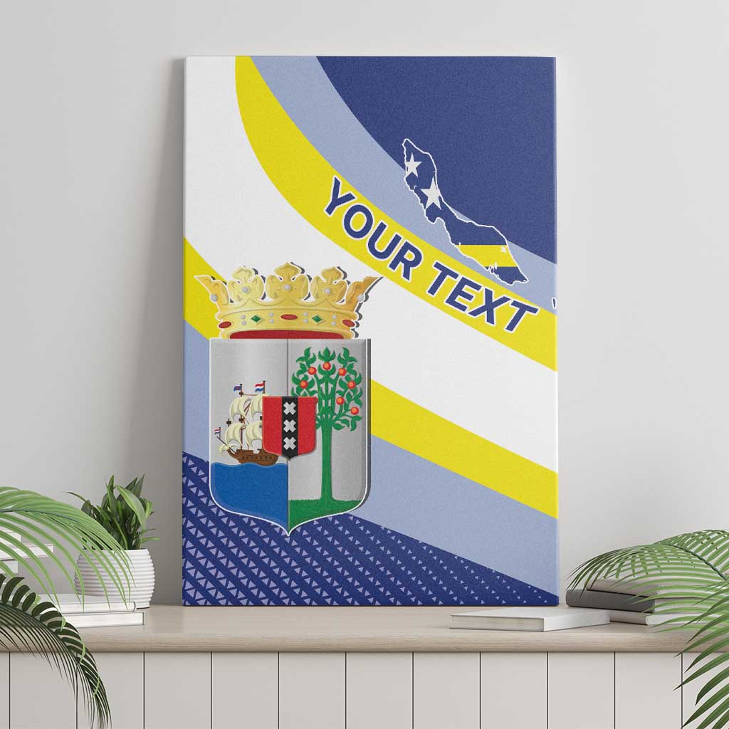 Personalized Curacao Coat of Arms Canvas Wall Art Map Flag Style