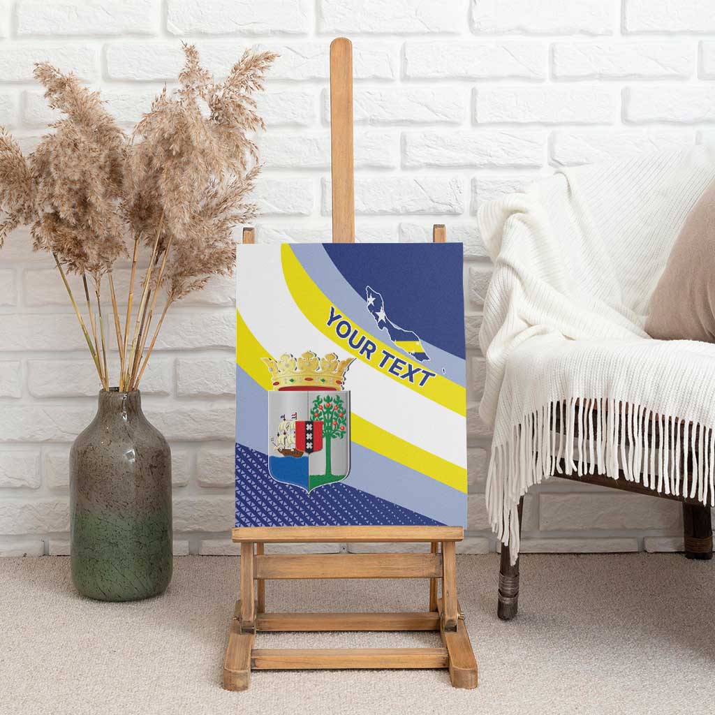 Personalized Curacao Coat of Arms Canvas Wall Art Map Flag Style