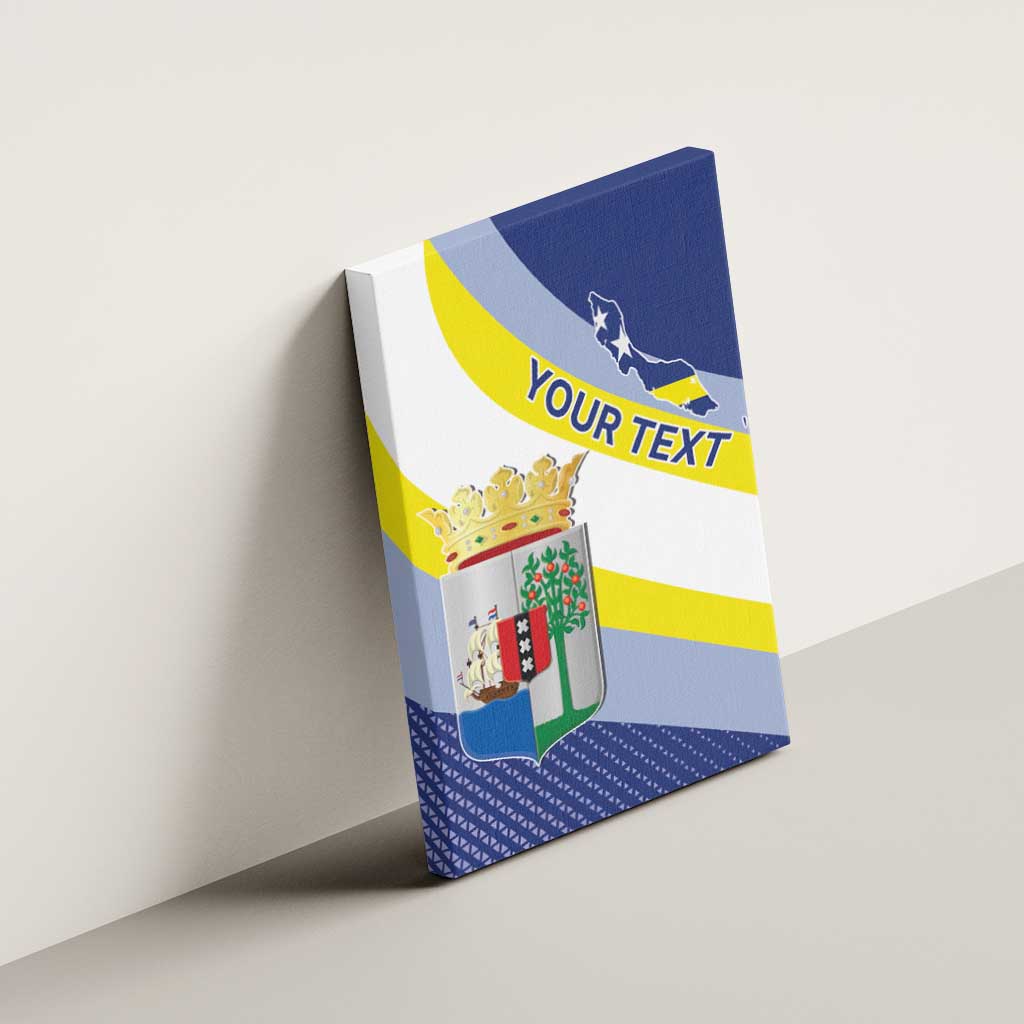 Personalized Curacao Coat of Arms Canvas Wall Art Map Flag Style