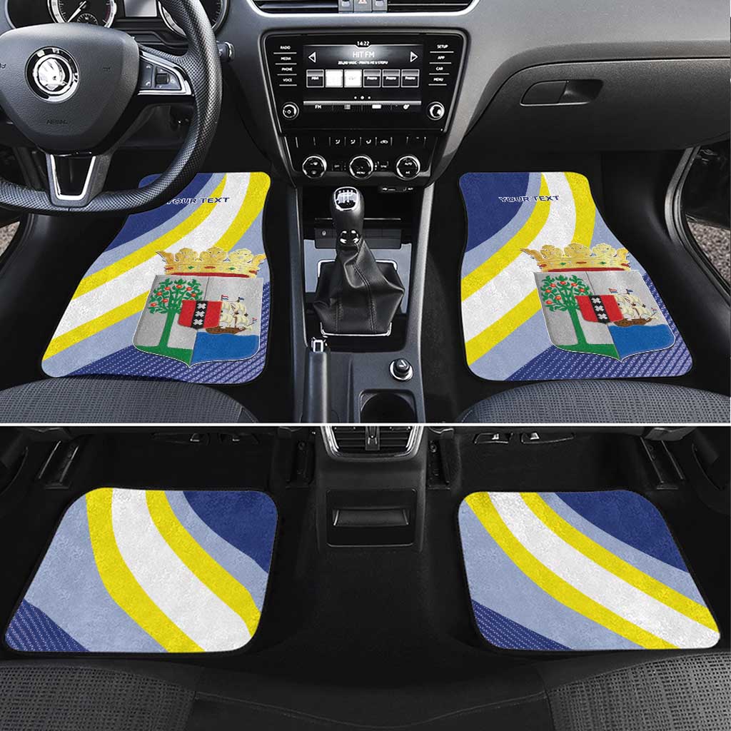 Personalized Curacao Coat of Arms Car Mats Map Flag Style