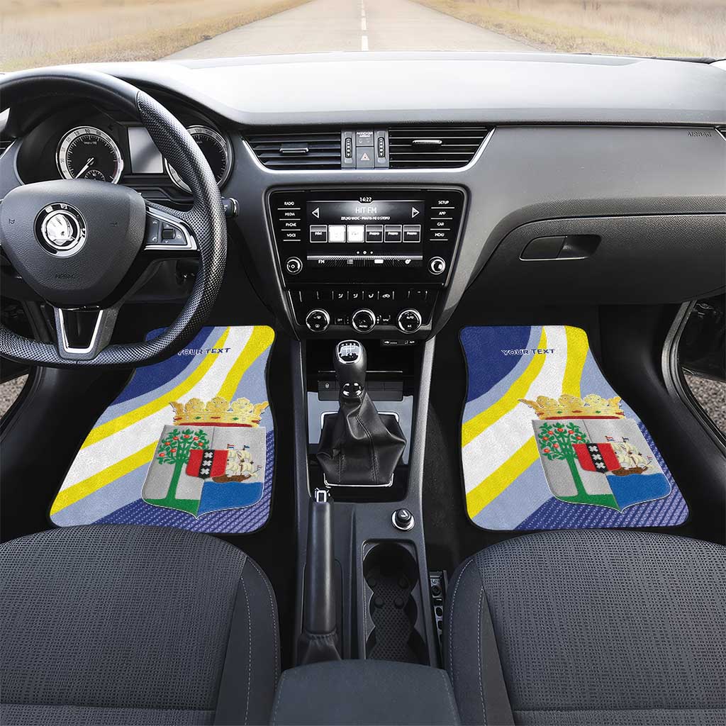 Personalized Curacao Coat of Arms Car Mats Map Flag Style