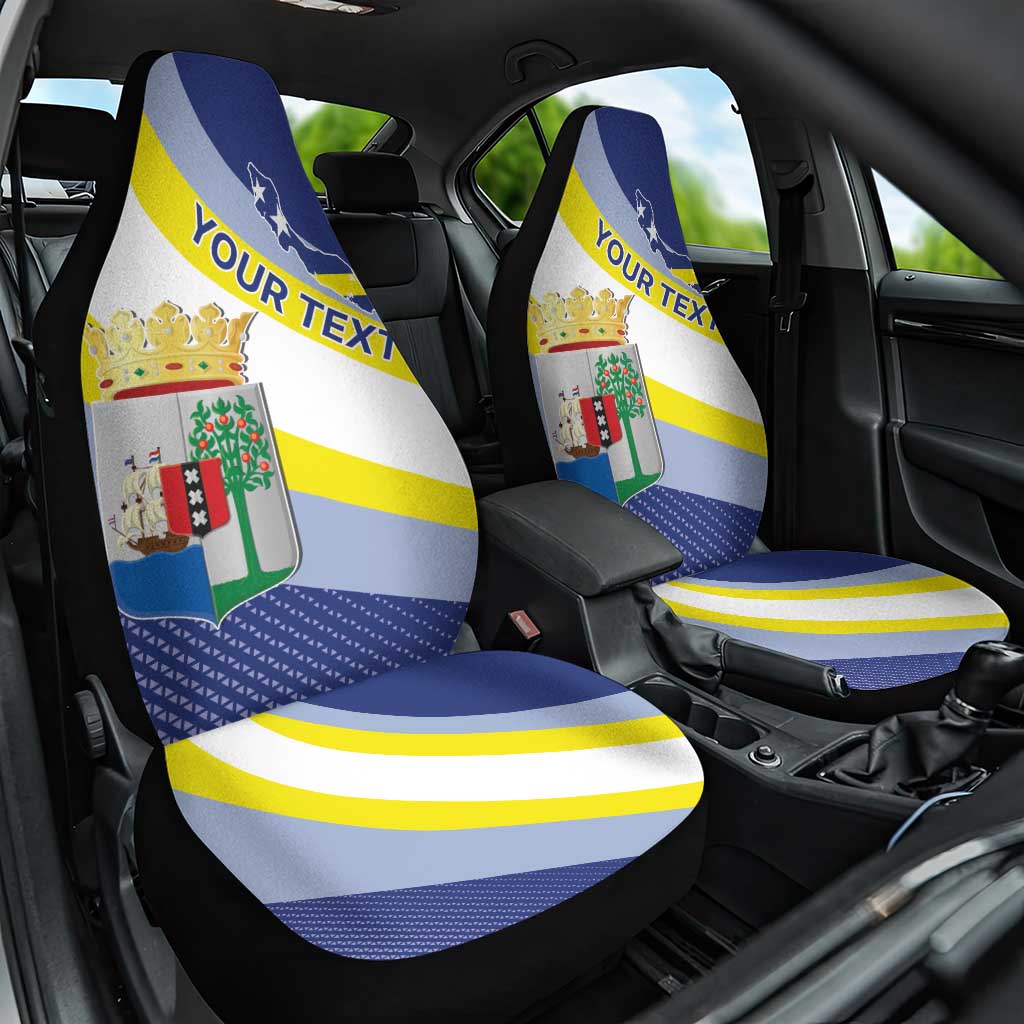 Personalized Curacao Coat of Arms Car Seat Cover Map Flag Style