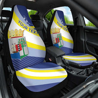 Personalized Curacao Coat of Arms Car Seat Cover Map Flag Style