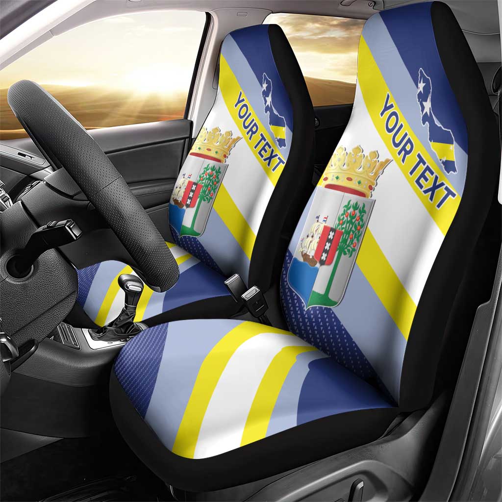Personalized Curacao Coat of Arms Car Seat Cover Map Flag Style