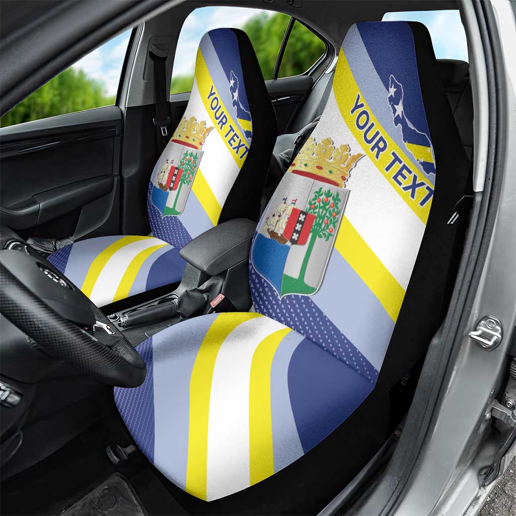 Personalized Curacao Coat of Arms Car Seat Cover Map Flag Style