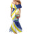 Personalized Curacao Coat of Arms Family Matching Mermaid Dress and Hawaiian Shirt Map Flag Style