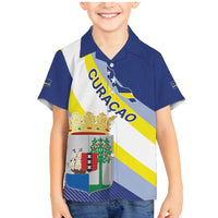 Personalized Curacao Coat of Arms Family Matching Mermaid Dress and Hawaiian Shirt Map Flag Style