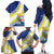 Personalized Curacao Coat of Arms Family Matching Off The Shoulder Long Sleeve Dress and Hawaiian Shirt Map Flag Style