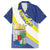 Personalized Curacao Coat of Arms Family Matching Off The Shoulder Long Sleeve Dress and Hawaiian Shirt Map Flag Style