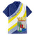 Personalized Curacao Coat of Arms Family Matching Off The Shoulder Long Sleeve Dress and Hawaiian Shirt Map Flag Style