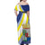 Personalized Curacao Coat of Arms Family Matching Off Shoulder Maxi Dress and Hawaiian Shirt Map Flag Style