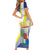 Personalized Curacao Coat of Arms Family Matching Short Sleeve Bodycon Dress and Hawaiian Shirt Map Flag Style