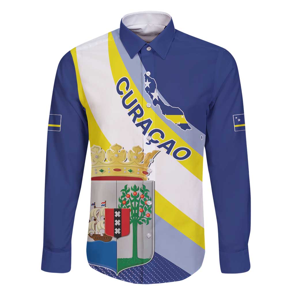 Personalized Curacao Coat of Arms Family Matching Summer Maxi Dress and Hawaiian Shirt Map Flag Style