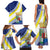 Personalized Curacao Coat of Arms Family Matching Tank Maxi Dress and Hawaiian Shirt Map Flag Style