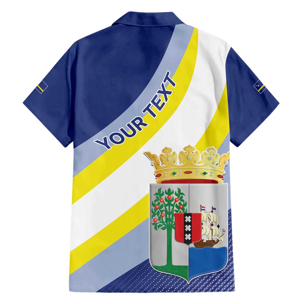 Personalized Curacao Coat of Arms Hawaiian Shirt Map Flag Style
