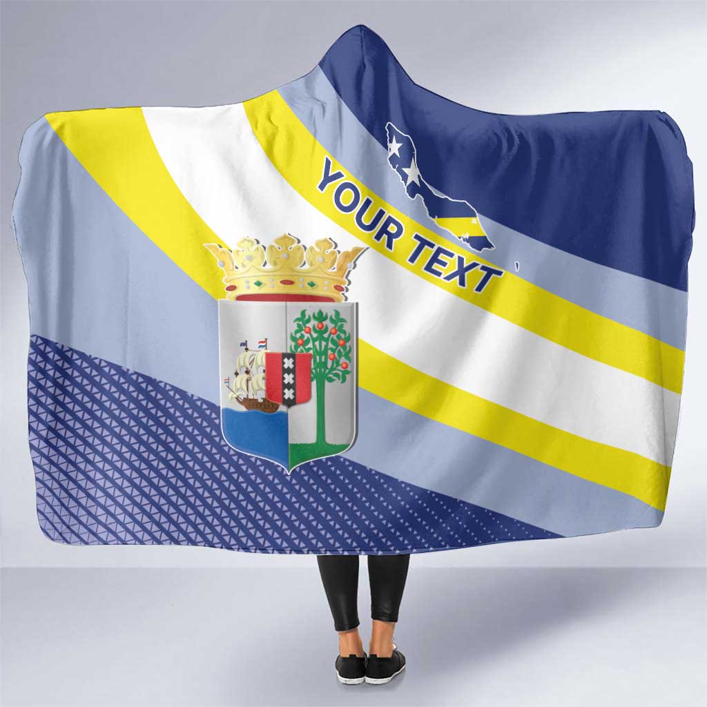 Personalized Curacao Coat of Arms Hooded Blanket Map Flag Style