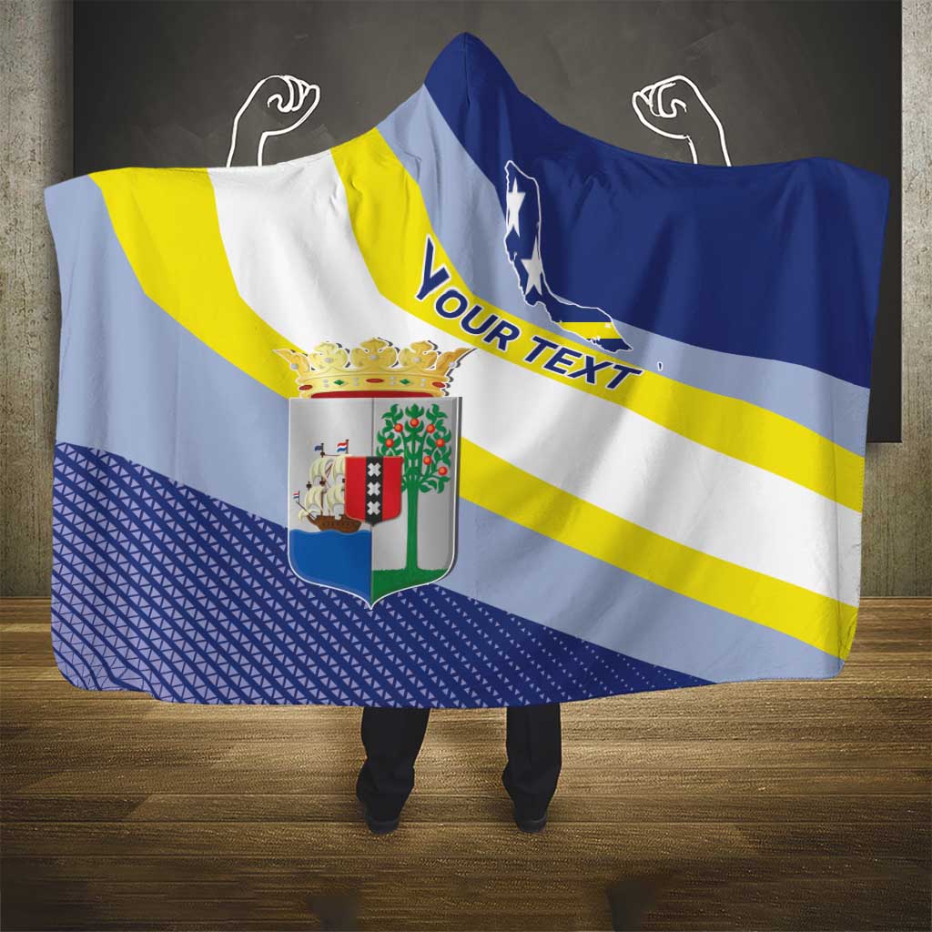 Personalized Curacao Coat of Arms Hooded Blanket Map Flag Style