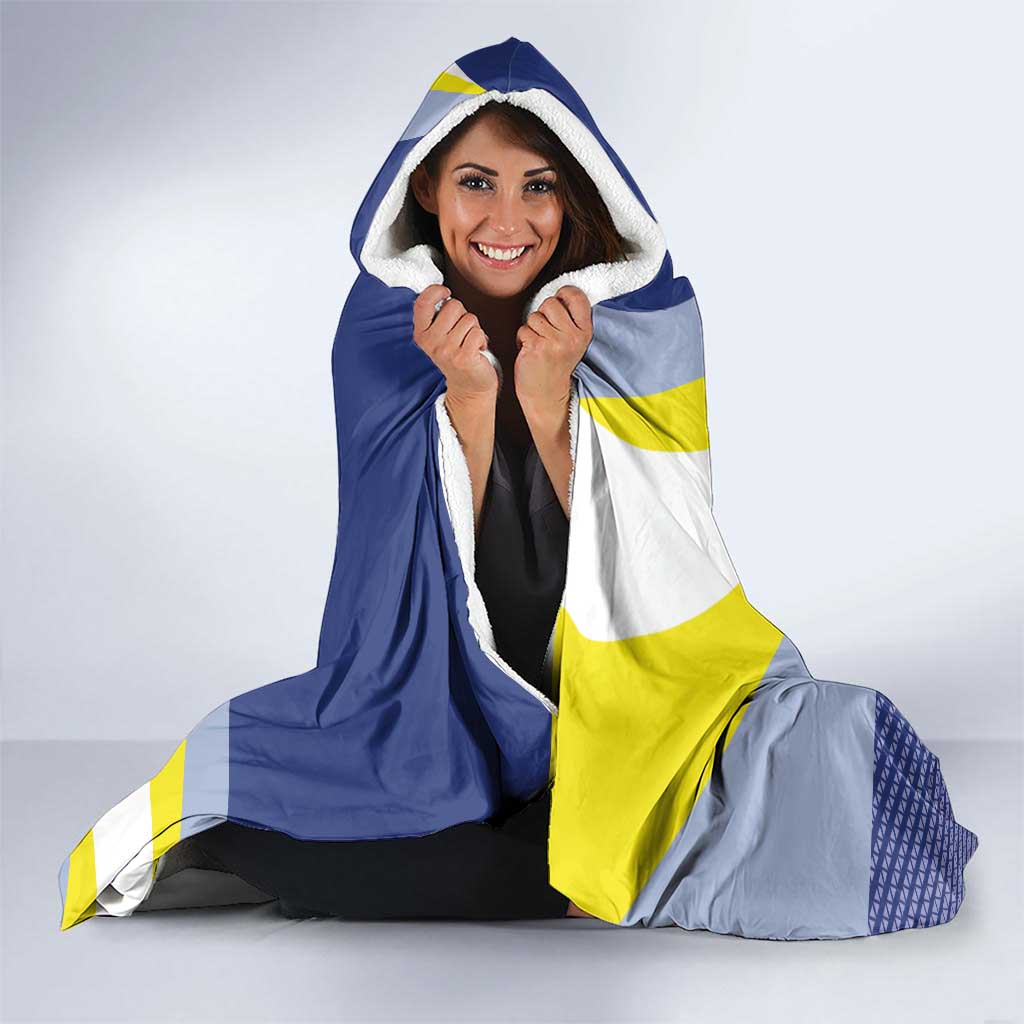 Personalized Curacao Coat of Arms Hooded Blanket Map Flag Style