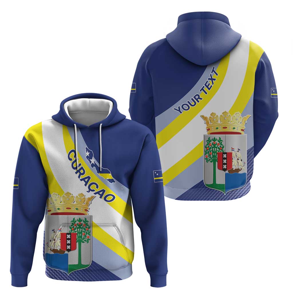 Personalized Curacao Coat of Arms Hoodie Map Flag Style