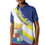 Personalized Curacao Coat of Arms Kid Polo Shirt Map Flag Style