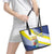 Personalized Curacao Coat of Arms Leather Tote Bag Map Flag Style