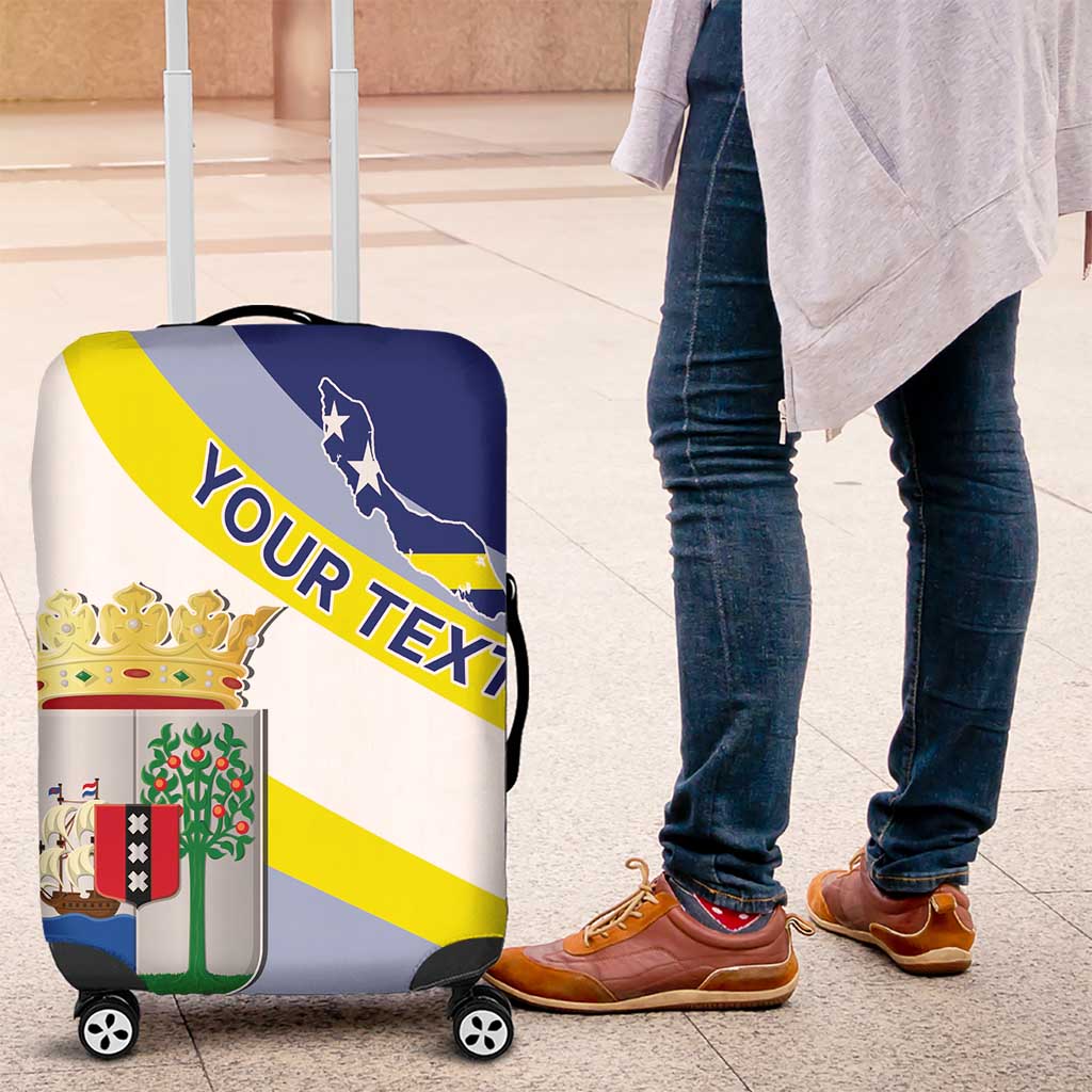 Personalized Curacao Coat of Arms Luggage Cover Map Flag Style