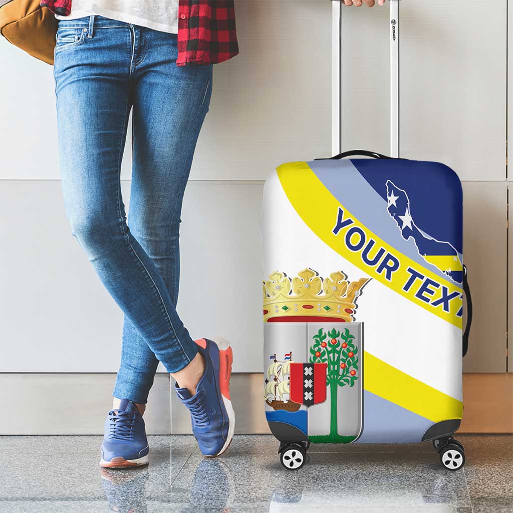 Personalized Curacao Coat of Arms Luggage Cover Map Flag Style