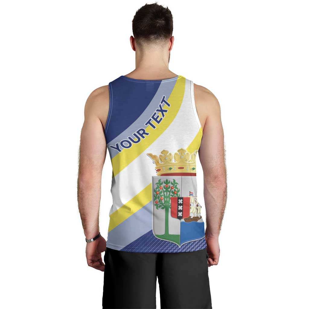 Personalized Curacao Coat of Arms Men Tank Top Map Flag Style